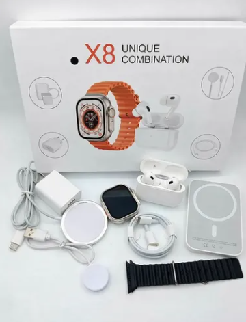 COMBO RELOJ SMARTWATCH ULTRA + AUDÍFONOS BLUETOOTH K14 PRO y ACCESSORIOS