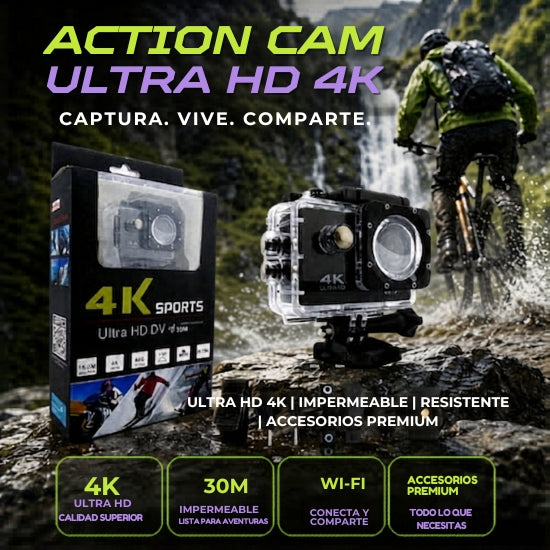 🔥 LIQUIDACIÓN DE STOCK: - CÁMARA GOPRO 4K + FUNDA ULTRARRESISTENTE DE REGALO - [PROMOCIÓN DE CUMPLEAÑOS]