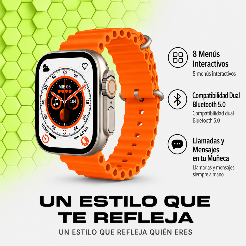 COMBO RELOJ SMARTWATCH ULTRA + AUDÍFONOS BLUETOOTH K14 PRO y ACCESSORIOS