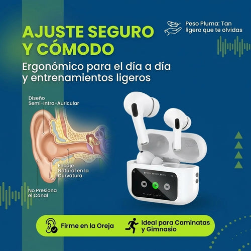 A9 Pro AirPods: Nueva Tecnología 2026 Audífonos A9 Pro con Pantalla Inteligente