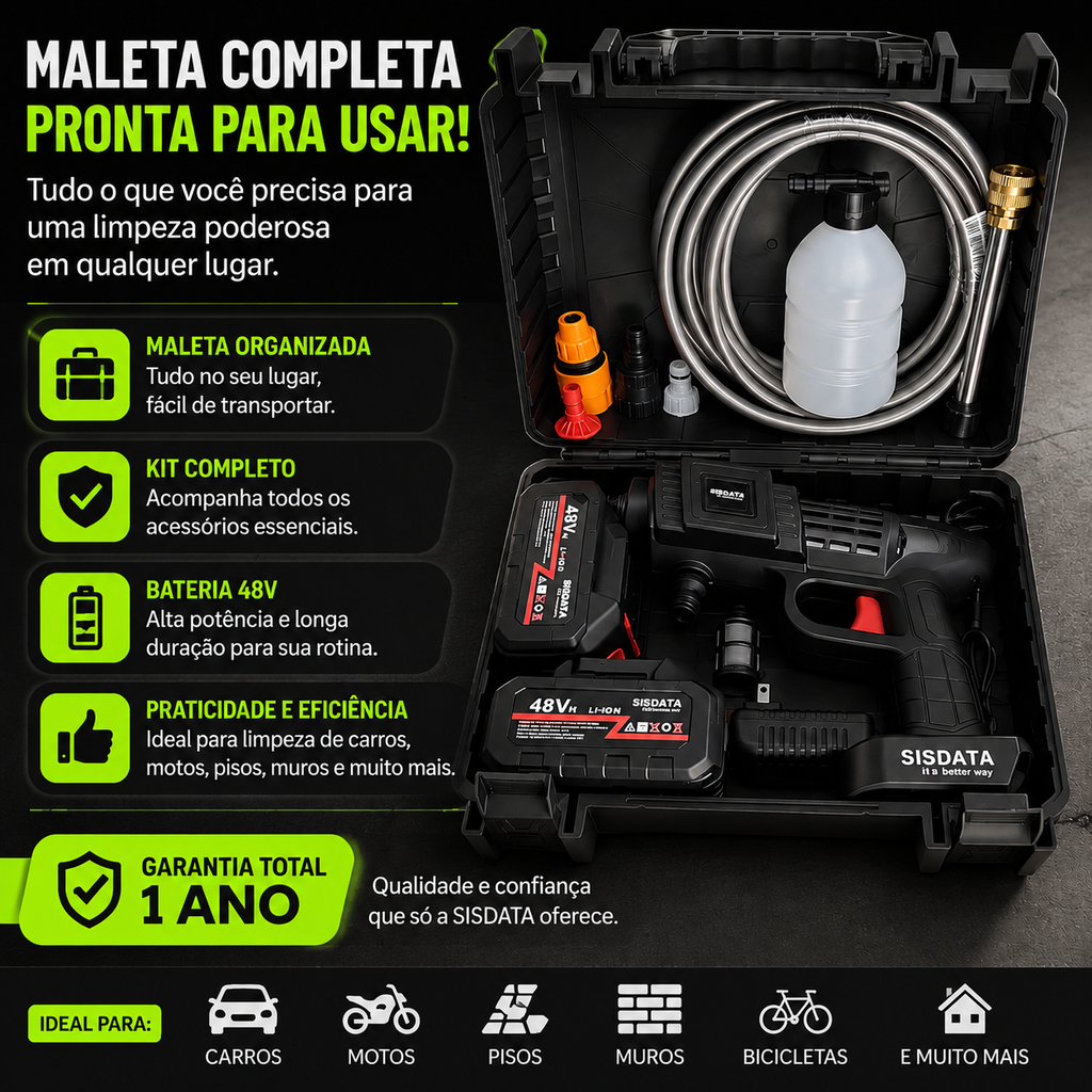 🔥 [PROMO HIDROLAVADORA PORTÁTIL RECARGABLE 48V 🚿