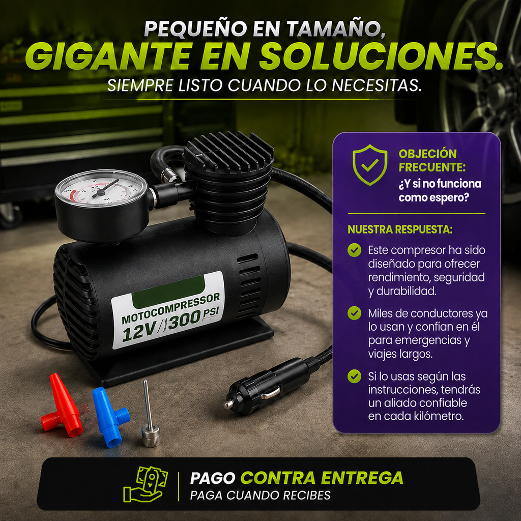A110 Compresor Force Pro – Inflado Rápido en Cualquier Lugar Seguridad y Tranquilidad en Tus Viajes
