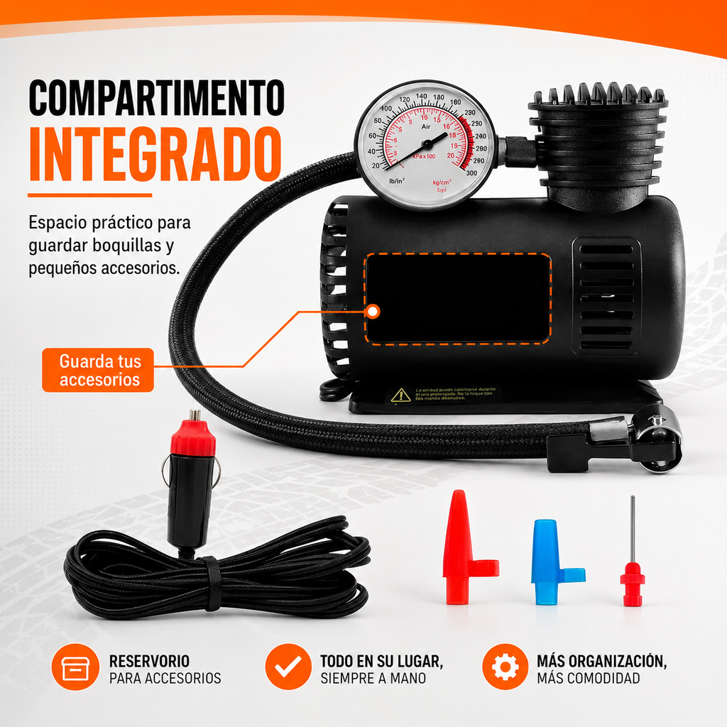 A110 Compresor Force Pro – Inflado Rápido en Cualquier Lugar Seguridad y Tranquilidad en Tus Viajes