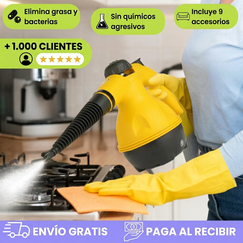 🚨 [OFERTA] Kit Completo de LiMPIEZA a VAPOR DE 9 ACCESORIOS COM  ¡20% de Descuento Exclusivo! 🔥